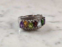 Load image into Gallery viewer, Womens Vintage Estate Sterling Silver Modernist Multi Stone Ring 7.0g E7272