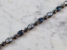 Load image into Gallery viewer, Womens Vintage Estate Sterling Silver Modernist Aqua Topaz Bracelet 16.7g #E7275