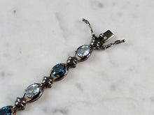 Load image into Gallery viewer, Womens Vintage Estate Sterling Silver Modernist Aqua Topaz Bracelet 16.7g #E7275