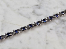 Load image into Gallery viewer, Womens Vintage Estate Sterling Silver Modernist Sapphire Bracelet 17.4g #E7279