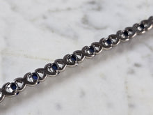 Load image into Gallery viewer, Womens Vintage Estate Sterling Silver Modernist Sapphire Bracelet 17.4g #E7279