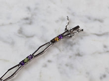 Load image into Gallery viewer, Womens Vintage Estate Sterling Silver Modernist Multi Stone Bracelet 8.6g E7281