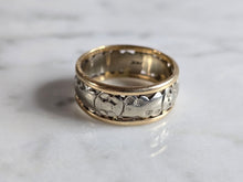 Load image into Gallery viewer, Womens Vintage Estate 14K White &amp; Yellow Gold Band Ring, 4.7g E7283