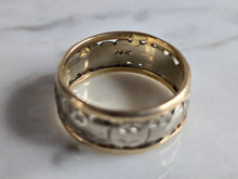 Load image into Gallery viewer, Womens Vintage Estate 14K White &amp; Yellow Gold Band Ring, 4.7g E7283