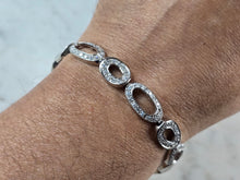 Load image into Gallery viewer, Womens Vintage Estate Sterling Silver Modernist Link Bracelet 20.5g E7285