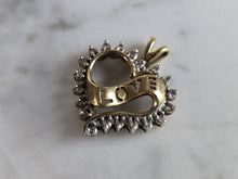 Load image into Gallery viewer, Womens Vintage Estate 10K Gold Heart Diamond Pendant 2.7g E7288