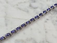Load image into Gallery viewer, Womens Vintage Estate Sterling Silver Tanzanite Bracelet 10.1g E7288