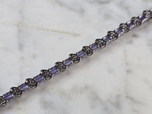Load image into Gallery viewer, Womens Vintage Estate Sterling Silver Tanzanite Bracelet 10.1g E7288