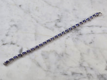 Load image into Gallery viewer, Womens Vintage Estate Sterling Silver Tanzanite Bracelet 10.1g E7288