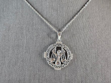 Load image into Gallery viewer, Womens Sterling Silver Libra Zodiac Pendant Necklace 3.3g E7289
