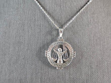 Load image into Gallery viewer, Womens Sterling Silver Libra Zodiac Pendant Necklace 3.3g E7289