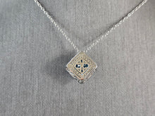 Load image into Gallery viewer, Womens Vintage Estate Sterling Silver Topaz Pendant Necklace 4.0g E7292