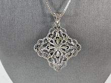 Load image into Gallery viewer, Womens Sterling Silver Necklace W/ Citrine ? Stone Pendant 18.7g E7294