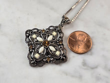 Load image into Gallery viewer, Womens Sterling Silver Necklace W/ Citrine ? Stone Pendant 18.7g E7294