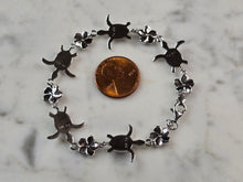 Load image into Gallery viewer, Womens Estate Sterling Silver Opal Sea Turtle Bracelet 10.1g E7301