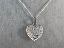 Load image into Gallery viewer, Womens Estate Sterling Silver Heart CZ Stone Pendant W/ Necklace 8.3g E7305