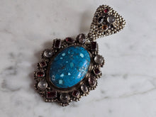 Load image into Gallery viewer, Womens Vintage Estate Sterling Silver Multi Stone Pendant 40.7g E7308