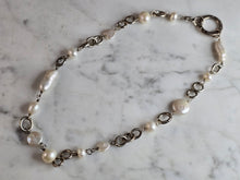 Load image into Gallery viewer, Womens Vintage Estate Sterling Silver Pearl Carey Hill Necklace 29.4g E7310