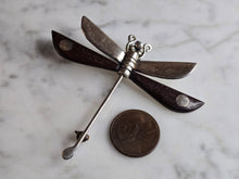 Load image into Gallery viewer, Womens Vintage Estate Sterling Silver Modernist Dragonfly Brooch 9.2g E7314