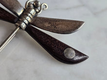 Load image into Gallery viewer, Womens Vintage Estate Sterling Silver Modernist Dragonfly Brooch 9.2g E7314