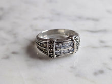 Load image into Gallery viewer, Womens Vintage Estate Sterling Silver CZ Ring 4.7g E7317