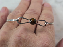 Load image into Gallery viewer, Womens Vintage Estate Sterling Silver Israel Tigers Eye Bracelet 5.8g E7322