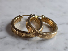 Load image into Gallery viewer, Womens Vintage Estate 14K Yellow Gold Hoop Earrings 6.3g E7334