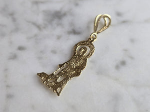 Vintage Estate 14K Yellow & White Gold Religious Pendant 1.5g #E7346