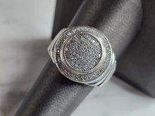 Load image into Gallery viewer, Mens Vintage Estate Sterling Silver CZ Ring 10.3g E7347