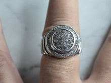 Load image into Gallery viewer, Mens Vintage Estate Sterling Silver CZ Ring 10.3g E7347