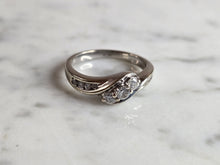 Load image into Gallery viewer, Womens Vintage Estate 14K White Gold Diamond Anniversary Ring, 4.2g E7372