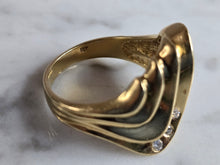 Load image into Gallery viewer, Womens Vintage Estate 14K Yellow Gold Modernist Diamond Ring, 8.4g E7373