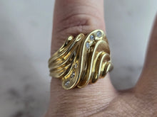 Load image into Gallery viewer, Womens Vintage Estate 14K Yellow Gold Modernist Diamond Ring, 8.4g E7373