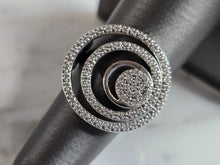 Load image into Gallery viewer, Womens Vintage Estate 14K White Gold Diamond Modernist Ring 7.7g E7384