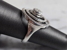 Load image into Gallery viewer, Womens Vintage Estate 14K White Gold Diamond Modernist Ring 7.7g E7384