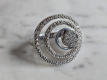 Load image into Gallery viewer, Womens Vintage Estate 14K White Gold Diamond Modernist Ring 7.7g E7384