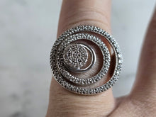 Load image into Gallery viewer, Womens Vintage Estate 14K White Gold Diamond Modernist Ring 7.7g E7384