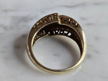 Load image into Gallery viewer, Womens Vintage Estate 10K Yellow Gold Modernist Diamond Ring 2.8g E7385