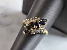 Load image into Gallery viewer, Womens Vintage Estate 14K Gold Diamond Sapphire Ring 4.6g E7390