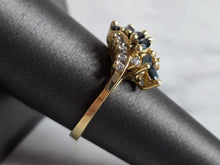Load image into Gallery viewer, Womens Vintage Estate 14K Gold Diamond Sapphire Ring 4.6g E7390
