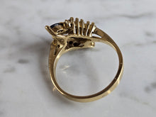 Load image into Gallery viewer, Womens Vintage Estate 14K Gold Diamond Sapphire Ring 4.6g E7390