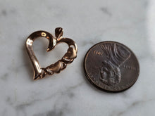 Load image into Gallery viewer, Womens Vintage Estate 14k Rose Gold Heart Pendant 1.3g E7391