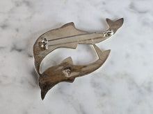 Load image into Gallery viewer, Womens Vintage Estate Sterling Silver Dolphin Brooch 9.7g E7401