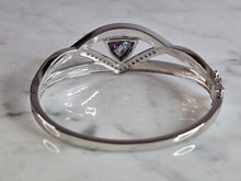 Load image into Gallery viewer, Womens Sterling Silver Modernist Opal Bangle Bracelet 29.6g E7406