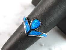 Load image into Gallery viewer, Womens Sterling Silver Modernist Blue Opal Ring 3.4g E740