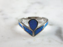 Load image into Gallery viewer, Womens Sterling Silver Modernist Blue Opal Ring 3.4g E740