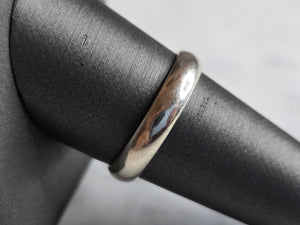 Mens Vintage Estate 10K White Gold FG Band Wedding Ring 4.0g E7412