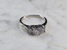 Load image into Gallery viewer, Womens Vintage Estate 14K White Gold Platinum Diamond Ring Magic Glo 3.5g E7415