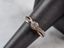 Load image into Gallery viewer, Womens Vintage Estate 14k White &amp; Rose Gold Diamond Ring 3.4g #E7416