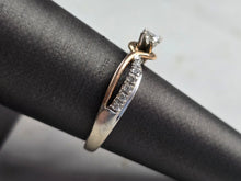 Load image into Gallery viewer, Womens Vintage Estate 14k White &amp; Rose Gold Diamond Ring 3.4g #E7416